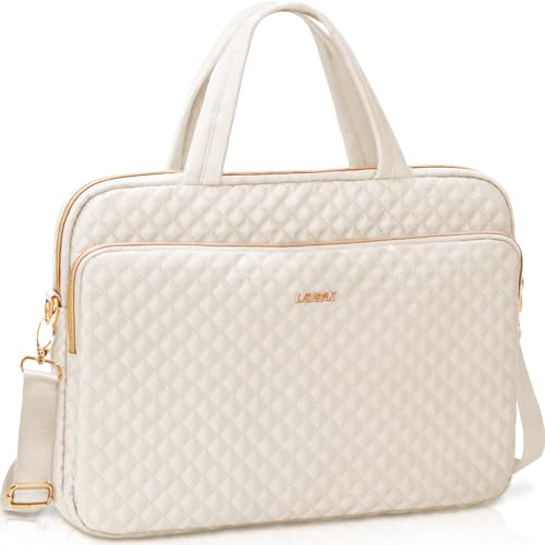 Laptop Case Bag Women Men Computer Sleeve Compatible with MacBook/Dell/HP/Acer/ASUS, Waterproof Shoulder Carrying Briefcase, Beige, 15.6-16 Inch - color: Beige, size: 15.6 Inch