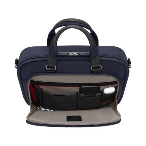 Victorinox Werks Traveler 7.0, Compact Briefcase, Briefcase with 14" Laptop and 11’’ Tablet Compartment, Navy Blue