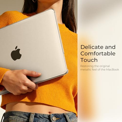 EooCoo Reinforced Anti-Crack Case for MacBook Air 13 inch,M5-M2 2026-2022 | True-to-Device Matte Texture, Anti-Fingerprint, Perfect Fit, Hard Shell Laptop Cover for MacBook Air 13.6 inch - color: Starlight