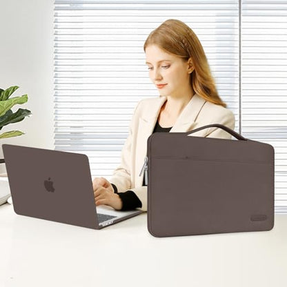 MOSISO Compatible with MacBook Air 13 inch Case M5 2026 M4 2025 M3 M2 2024-2022 A3449 A3240 A3113 A2681,Hard Shell&Sleeve Bag&Keyboard Skin&Webcam Cover&ScreenFilm for MacBook Air 13.6, Beige Brown - color: Beige Brown