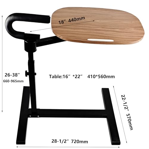 Auxiliary Standing Tray Table, Black Roller Sliding 360° Sofa Rotating and Height Adjustable Rotating TV and Laptop Table, Ergonomic Auxiliary Safety Standing Handle, aid Independent Living - color: Black, size: Armrest Bed 360° Table