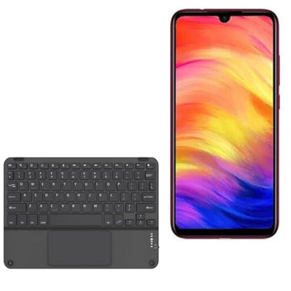 BoxWave Keyboard Compatible with Xiaomi Redmi 7A - SlimKeys Bluetooth Keyboard with Trackpad, Portable Slim TouchPad - Jet Black