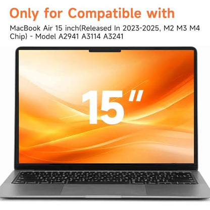 Magnetic Privacy Screen for MacBook Air 15 Inch (2023-2026, M2, M3, M4, M5), Removable Reduce Eye Strain Laptop Privacy Screen Shield and Anti Scratch Protector for Mac 15.3in - size: MacBook Air 15 Inch