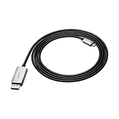 Amazon Basics Aluminum Uni-Directional USB-C (Source) to DisplayPort Cable (Display) - 6-Foot - size: 6-Foot