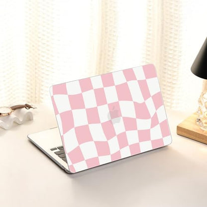 AKIT for MacBook Air 13 inch Case M5 M4 M3 M2 2026-2022, Pink Checkboard | A3449 A3240 A3113 A2681, Funny Pattern Hard Shell Laptop Case+Screen Protector+Keyboard Cover for MacBook Air 13.6 inch - color: Pink Checkboard