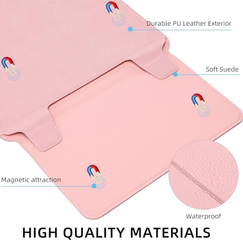 14 Inch Multifunctional Laptop Sleeve Case with Stand Soft Slim Cover for MacBook Pro/Air/ThinkPad X1/Dell XPS/Lenovo Yoga/HP Pavilion/ASUS Zenbook/LG gram/Chromebook 13.5" 13.6" 14.2" 14.5" - color: Matte Pink, size: 13.5-14.5 Inch