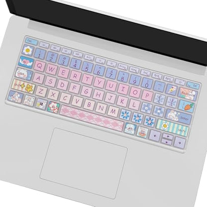 Cute Keyboard Cover for Microsoft Surface Laptop 3/4 / 5 13.5”&15”, Surface Laptop Studio 1/2 14.4”, Cute Bunny - color: Cute Bunny