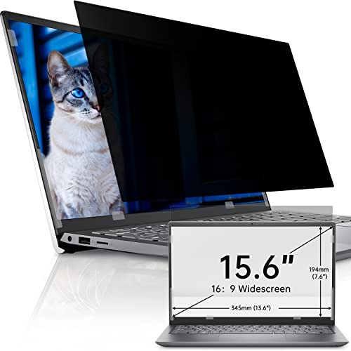 IPROKKO Laptop Privacy Screen 15.6 Inch 16:9 Aspect, Compatible with HP, Dell, Acer, Asus, Samsung, Lenovo More, Removable Privacy Filter, Anti Glare Blue Light Laptop 15 in Black Spy Security Shield - size: 15.6" (16:9)