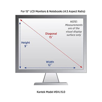 Kantek Secure-View Blackout Privacy Filter for 15-Inch Standard Monitors and Notebooks (Measured Diagonally - 4:3 Aspect Ratio), Anti-Glare, Anti-Blue Light (SVL15.0) - style: 15" Standard
