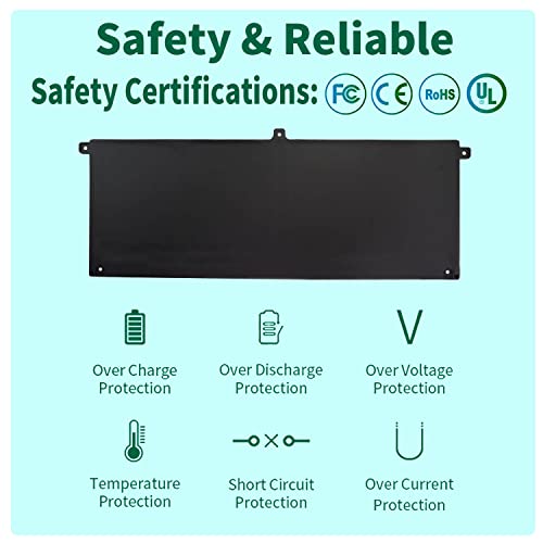 53Wh H5CKD 15V Battery Replacement for Dell Inspiron 5400 5406 7405 7300 | 7306 7500 7506 2-in-1 Silver 5300 5301 5401 5402 5408 5409 5501 5502 5508 5509 Series Latitude 3410 3510 Vostro 5300 5301 - size: 9.38*3.88*0.25inch H5CKD