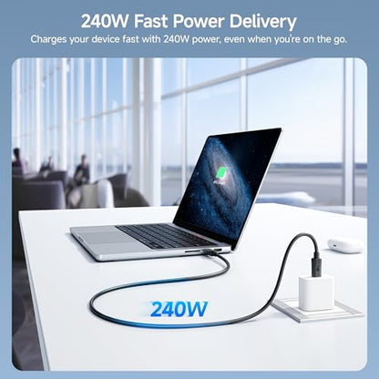 Cable Matters 20Gbps USB C to USB C Monitor Cable - 6ft / 1.8m, Supports Up to [8K@30Hz / 4K@120Hz Video, 240W Charging, 20Gbps Data Transfer], USBC Video Cable, Works with CarPlay, Android Auto - size: 6 ft