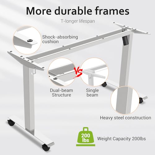 farexon Electric Standing Desk Adjustable Height, 71 x 28 Inch Sit Stand up Desk with Large Mouse Pad, Double Metal Hook,4 Wheels,4 Memory Preset Heights Home Office Computer Desk,Oak Grey - color: Oak Grey, size: 71 x 28''