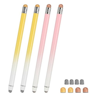 PATIKIL 4 Pcs Stylus Pens for Touch Screens, 2 in 1 High Sensitivity Universal Pen Capacitive Stylus for Phone Tablets Laptop Touch Screen Devices, Yellow Pink - color: Yellow Pink