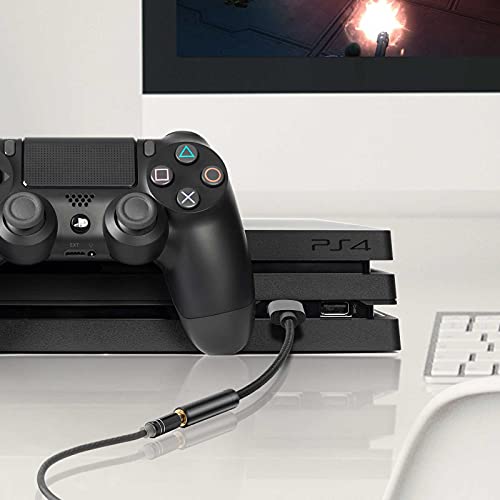 USB to 3.5mm Jack Audio Adapter, USB to Headphone Jack Adapter Cable with TRRS 4-Pole Mic-Supported, External Stereo Sound Card for Headphone, Mac, PS4, PC, Laptop, Desktops