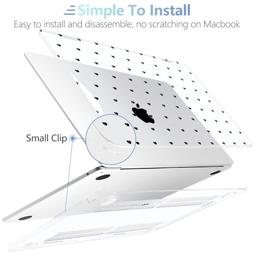 MEEgoodo for M5/M4/M3/M2 MacBook Air 15 inch Case 2026 2025 2024 2023, Case Fit Model (A3448/A3241/A3114/A2941) for MacBook Air 15.3 inch, Black Hearts - color: Black Hearts