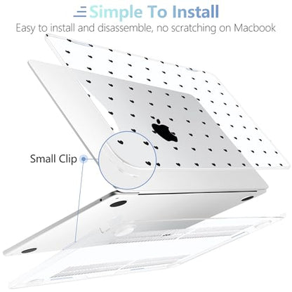 MEEgoodo for M5/M4/M3/M2 MacBook Air 15 inch Case 2026 2025 2024 2023, Case Fit Model (A3448/A3241/A3114/A2941) for MacBook Air 15.3 inch, Black Hearts - color: Black Hearts