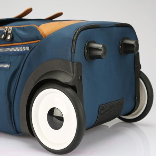 Rolling Laptop Bag with Quiet Wheels for 15.6 Inch Laptop, 6inch Large Wheel Roller Bag,Backpack with Wheels, Wheeled Computer Bag, T5- Blue - color: T5- Blue