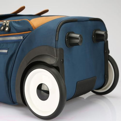 Rolling Laptop Bag with Quiet Wheels for 15.6 Inch Laptop, 6inch Large Wheel Roller Bag,Backpack with Wheels, Wheeled Computer Bag, T5- Blue - color: T5- Blue