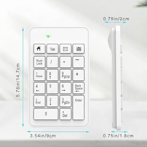 Wireless Number Pad with Battery, Enhanced Efficiency with 23 Keys Numeric Keypad Upgraded Version of 10 key USB Keyboard Financial Accounting Numpad for Laptop, PC, Notebook, Desktop,Surface Pro - style: 2.4GWirelessWhite