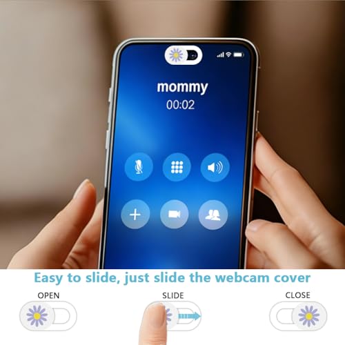6Pcs 6 Styles Daisy Camera Cover Slide White Privacy Guard Accessories, 0.04 Inch Thin Webcam Cover Protector Blocker for Laptop Desktop Computer Tablet Notebook Mini PC Home Office Use - color: Daisy