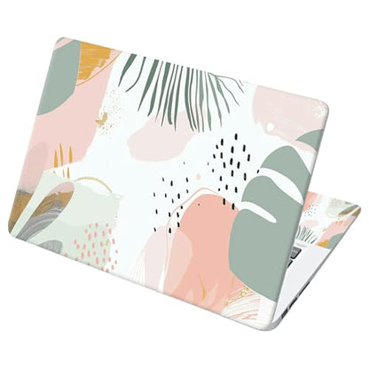 Universal Laptop Skin Sticker with 2 Wrist Pad Decals, 3-Piece Removable Vinyl Laptop Cover, Minimalist Art Flowers Waterproof Anti-Scratch, Easy-Trim Fit for 13.3" 14" 15.6" Laptops - color: Minimalist Art Flowers