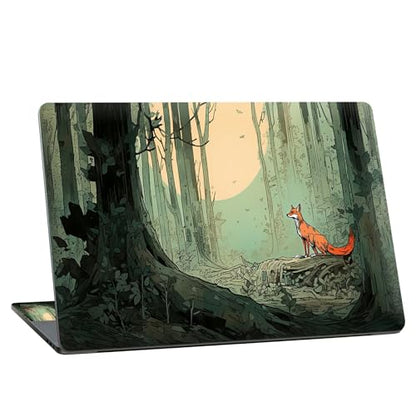 Universal Laptop Skin Sticker with 2 Wrist Pad Skins, Waterproof Scratch Resistant Vinyl Laptop Cover Decal, Cut to Fit for 11–15.6 Inch MacBook HP Dell Lenovo, Fox in The Forest - color: Fox In The Forest