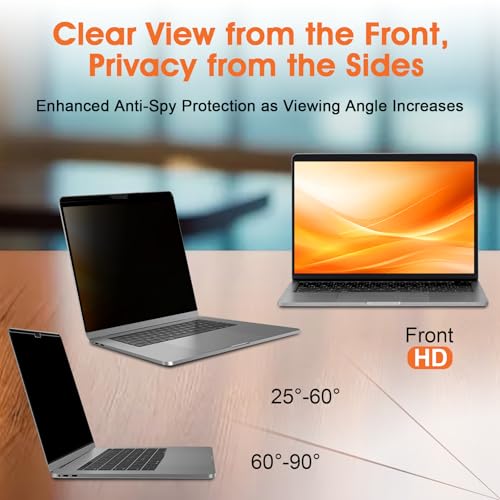 Magnetic Laptop Privacy Screen 14 Inch (Diagonal) 16:9 Display- Removable Anti-Glare Blue Light Filter, Computer Privacy Screen Shield Compatible with 14'' Hp Acer Asus Lenovo Dell Monitor