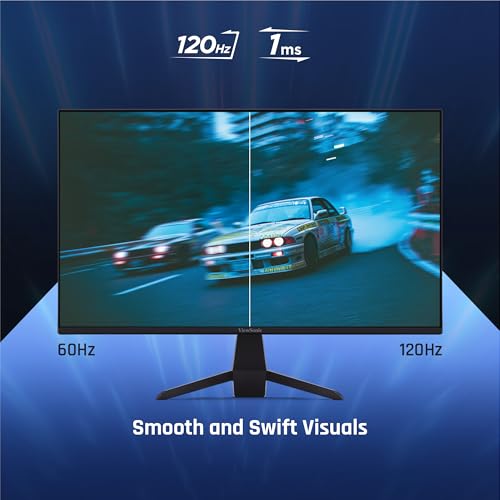 ViewSonic VX2470-MHD 24 Inch 1080p Monitor, IPS Display with 120Hz and Variable Refresh Rate for Ultimate Home Entertainment, Eye Care Technology, HDMI, and DisplayPort Inputs - size: 24 Inches