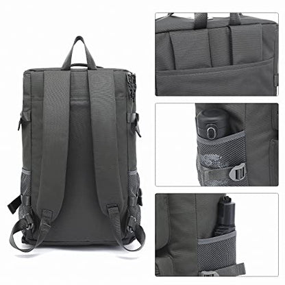 Kalesi Gym Duffle Bag Backpack 4-Way Waterproof with Shoes Compartment for travel Sport Hiking laptop - color: Gray