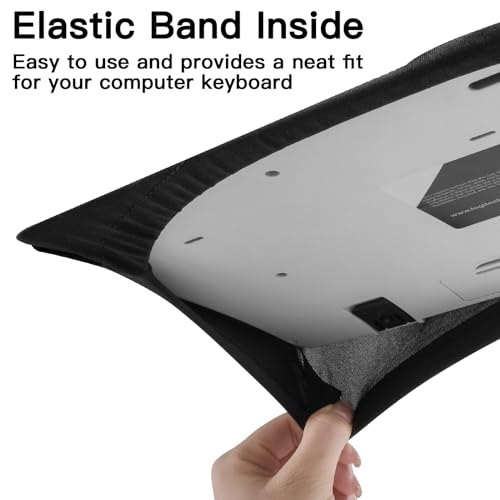 Keyboard Dust Cover for Full-Size Mechanical Gaming Keyboards | Stretch Fabric Anti-Dust Keyboard Sleeve, Fits 17.9" x 6.3" to 20.5" x 8.7" Standard Keyboards, Black, Size L - size: L