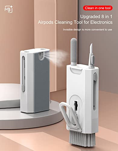 Cleaning Kit for Airpod 8-in-1 Multifunction Cleaning Kit for Cell Phone Earbuds Camera PC Smart Devices Clean with Keyboard Buckle Deep Clean Devices Upgraded Mobile Phone Cleaner Kit Accessory
