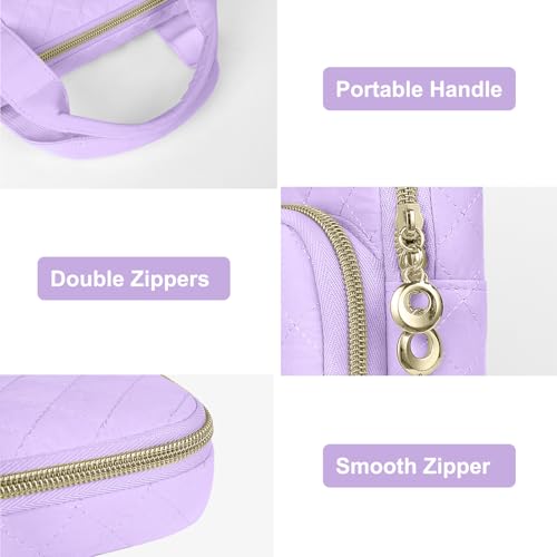 MOSISO 360 Protective Laptop Case 13.3 inch, 13-13.3 inch Laptop Sleeve | Compatible with MacBook Air/Pro 13/Pro 14,HP Dell ASUS Lenovo, Square Quilted Bag with 2 Pockets&Handle&Belt, Purple - color: Purple, size: 13.3 inch