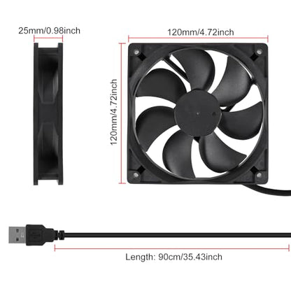 ACEIRMC 4pcs 120mm USB Brushless Cooling Fan 120mm x 25mm DC 5V Quiet Cooling Fan 12025 Mini Computer Fan for Small Appliances Series Replacement (12025 5V USB) - color: 12025 5V USB