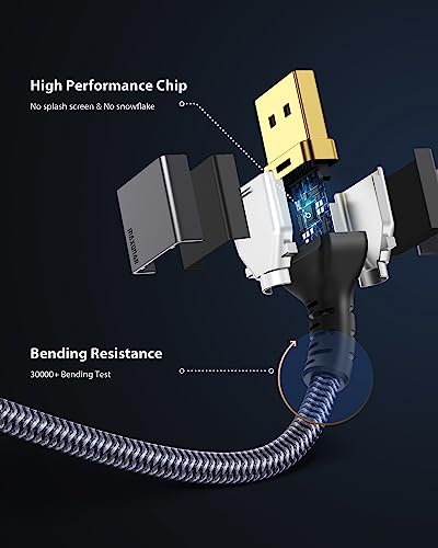 Maxonar USB C to DisplayPort Cable 8K@60Hz 4K@60Hz/144Hz/120Hz 5K@60Hz 2K@240Hz Thunderbolt 3 to DisplayPort Cable HBR3 DP 1.4 Adapter for MacBook Pro, Mac mini, Dell XPS 1M/3.3Ft VESA Certified | 32.4Gbps Uni-Directional Adapter Nylon Build HDCP, G-Sync