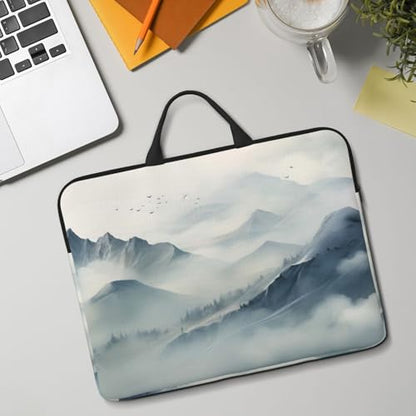 Ink Mountains and Rivers 14 Inch Laptop Sleeve Case，Handheld Waterproof/Shockproof Computer Carrying Bag Suitable for Daily Travel/Tourism/Business Trips, etc - color: Ink Mountains And Rivers