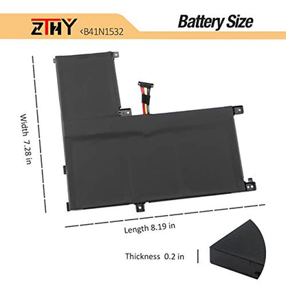 B41N1532 Laptop Battery Replacement for Asus Q504U Q504UA Q504UAK Q534UA | Zenbook Flip UX560 UX560UA UX560UAK UX560UA-FZ014T UX560UQ-FJ051T Q504UA-BBI5T12 BHI5T13 BHI7T21 B41BK25 B41Bl95 15.2V 50Wh - size: 8.19*7.28*0.2 inch B41N1532