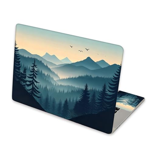 Universal Laptop Skin Sticker for 12/13/14/15.6 Inch Laptops, Reusable Vinyl Laptop Decal Cover, Waterproof Scratch Resistant Notebook Skin with 2 Wrist Pads,Misty Mountains - color: Misty Mountains