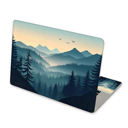 Universal Laptop Skin Sticker for 12/13/14/15.6 Inch Laptops, Reusable Vinyl Laptop Decal Cover, Waterproof Scratch Resistant Notebook Skin with 2 Wrist Pads,Misty Mountains - color: Misty Mountains