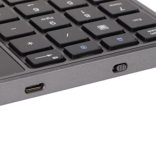 ASHATA 2 in 1 Number Pad, Mini 22 Keys Numeric Keypad, Blutooth 4.2 2.4G Dual Modes USB Number Pad Numpad with Touchpad for Laptop, PC, Desktop, Notebook(Iron)