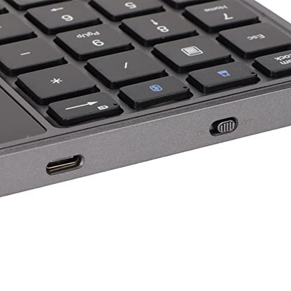 ASHATA 2 in 1 Number Pad, Mini 22 Keys Numeric Keypad, Blutooth 4.2 2.4G Dual Modes USB Number Pad Numpad with Touchpad for Laptop, PC, Desktop, Notebook(Iron)
