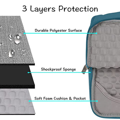 MOSISO Laptop Case 13.3 inch, 13-13.3 inch Laptop Sleeve with Handle Compatible with MacBook Air/Pro 13/Pro 14 M5 M4 M3 M2 M1,HP Dell ASUS Lenovo, Polyester Multifunctional Computer Bag, Deep Teal - color: Deep Teal, size: 13.3 inch