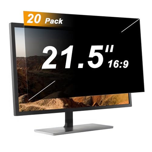 【20 Pack】 21.5 Inch Privacy Screen Protector for 16:9 Widescreen Monitors Desktop Anti-Glare Blue Light Filter Anti-Spy Film Relieves Eye Strain Easy Install - color: 21.5''Computer Privacy Screen(16:9), size: [20 Pack]