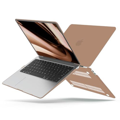 B BELK for MacBook Air 13 inch Case 2021 2020-2018 M1 A2337 A2179 A1932 | Matte Plastic Laptop Hard Shell for MacBook Air 13.3 inch Case with Keyboard Cover & Screen Protector, Caramel Brown - color: Caramel Brown