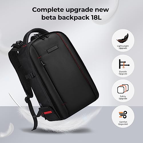 K&F CONCEPT Camera Backpack, Lightweight 16L with Laptop Compartment | 16L Lightweight, 180 Degree Open, Custom Dividers, with 14in Laptop Compartment & Tripod Holder, for Canon/Nikon/Sony, B08 - style: 03-black-red