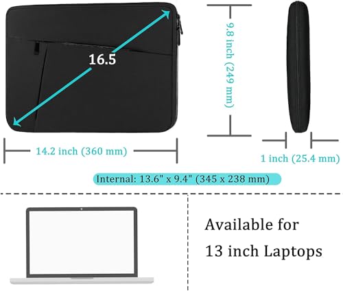 Laptop Case Sleeve 13-13.3 inch, Protective Laptop Carrying Cover Handbags | Laptop Sleeve with Front Pocket, Durable Briefcase Handbags Computer Bag for 15.6 inch HP, Dell, Acer, Asus, Notebook - color: Black, size: 13.3 inch