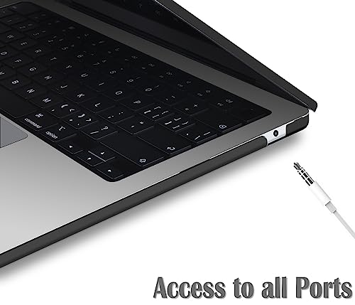 UESWILL Case for MacBook Air (15 inch, M2 M3 M4 M5, 2023 2024 2025 2026) Model A3448 A3241 A3114 A2941, Matte Hard Shell Cover + Microfiber Cloth, Black - color: Black, size: MacBook Air 15" (M2 M3 M4 M5)