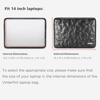 14 inch Laptop Sleeve Case for 14" MacBook Pro M5 M4, Surface Laptop Studio 2, ThinkBook 14 Gen 8, IdeaPad 3i, Yoga Slim 7x, Inspiron 14, 14.5" XPS 14, HP ThinkPad Notebook Bag Cover, Black - color: Black, size: 14 inch / Macbook 14