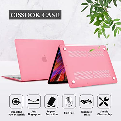 CISSOOK Compatible with MacBook Pro 14 inch Case 2026-2021, Hard Shell Case Keyboard Cover Screen Protector for MacBook Pro 14 M1 M2 M3 M4 M5 Chip, Matte Pink - color: Matte Pink
