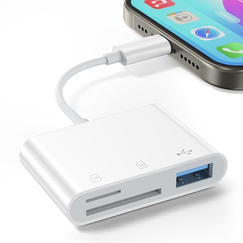 SD Card Reader, USB 3.0 Type C High Speed to SD/TF Card Adapter | for Phone Memory Card Reader with SD MicroSD USB 3 Port for Mac/MacBook Pro/Air Android Phone Tablet(White)