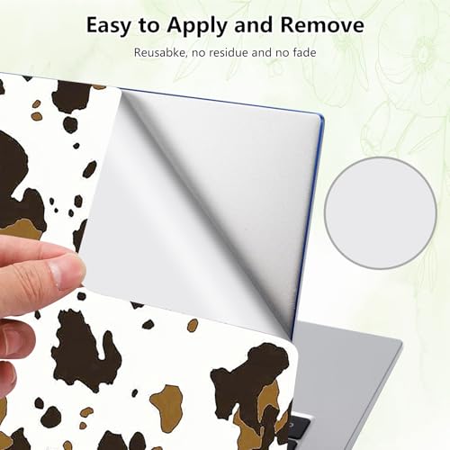Laptop Skin Sticker Decal, Universal Reusable Vinyl Laptop Cover for 12" 13" 13.3" 14" 15" 15.4" 15.6" Notebook PC, Waterproof Scratch-Resistant with 2 Wrist Pads, Easy to Apply & Remove,Brown Cow - color: Brown Cow